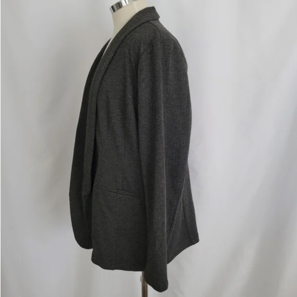 💕 Apt 9 Blazer Houndstooth Plaid charcoal gray black - Picture 3 of 10